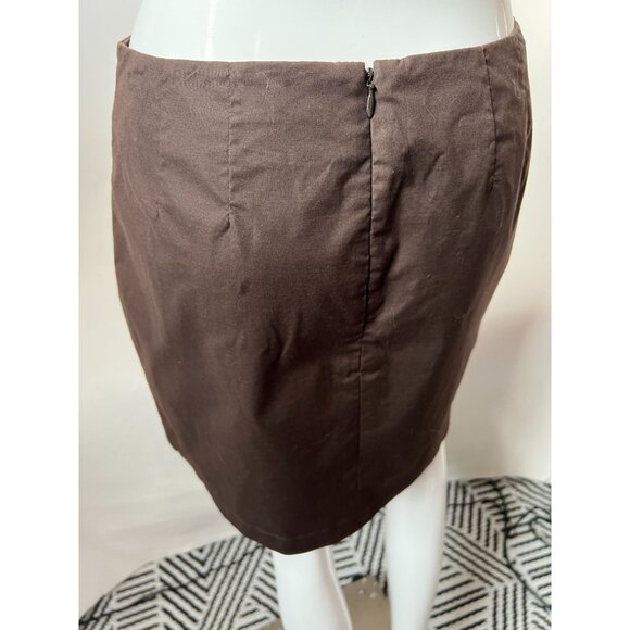 Gap Stretch Chocolate Brown Pencil Skirt With Back Zipper Closure - Picture 6 of 14